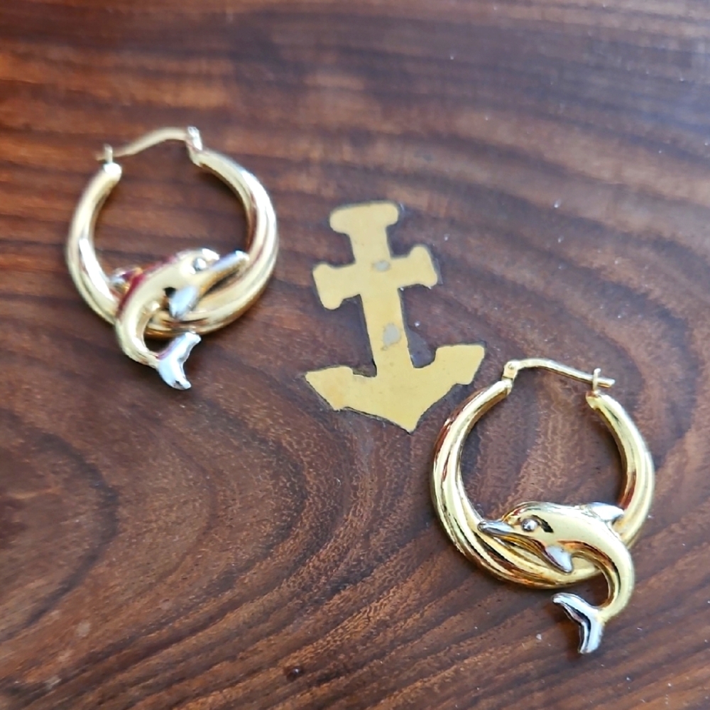 Sterling Dolphon Hoop Earrings JORDAN MOM